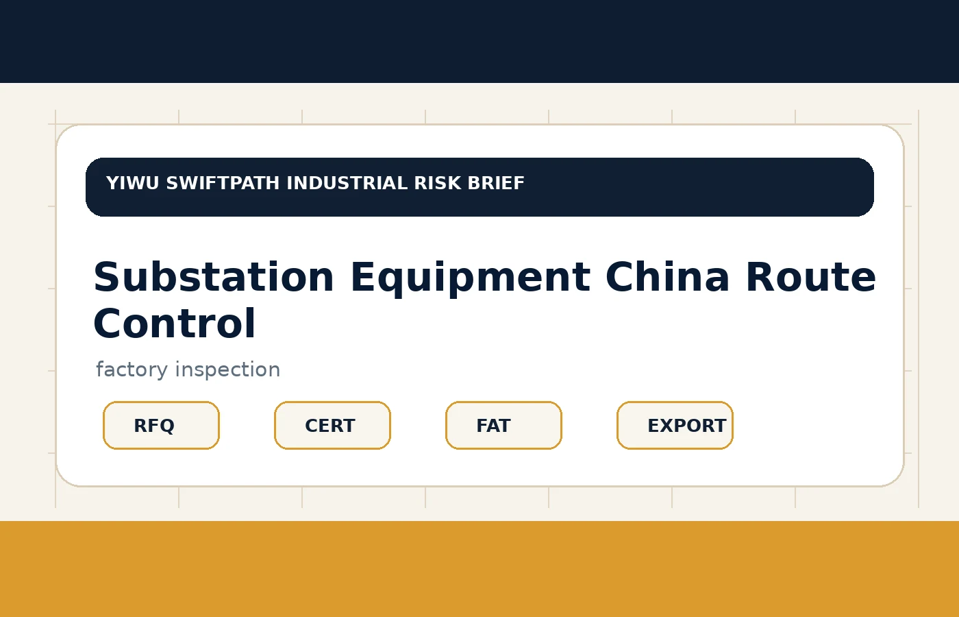 Factory inspection and verification evidence for China industrial export