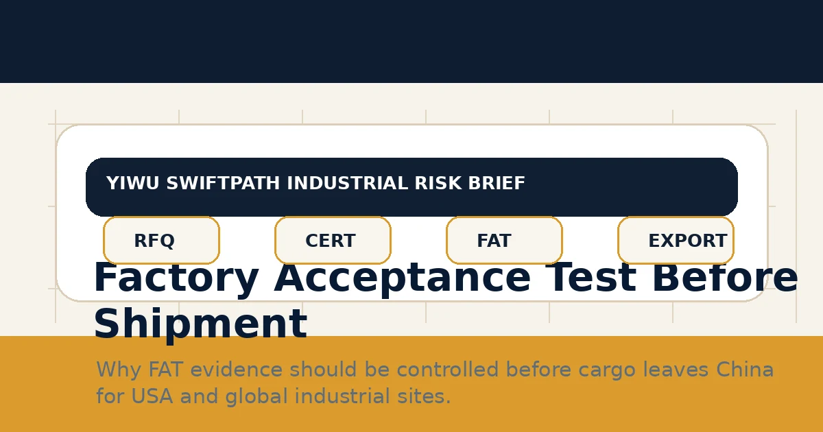Factory Acceptance Test Before Shipment thumbnail for industrial buyer risk guide