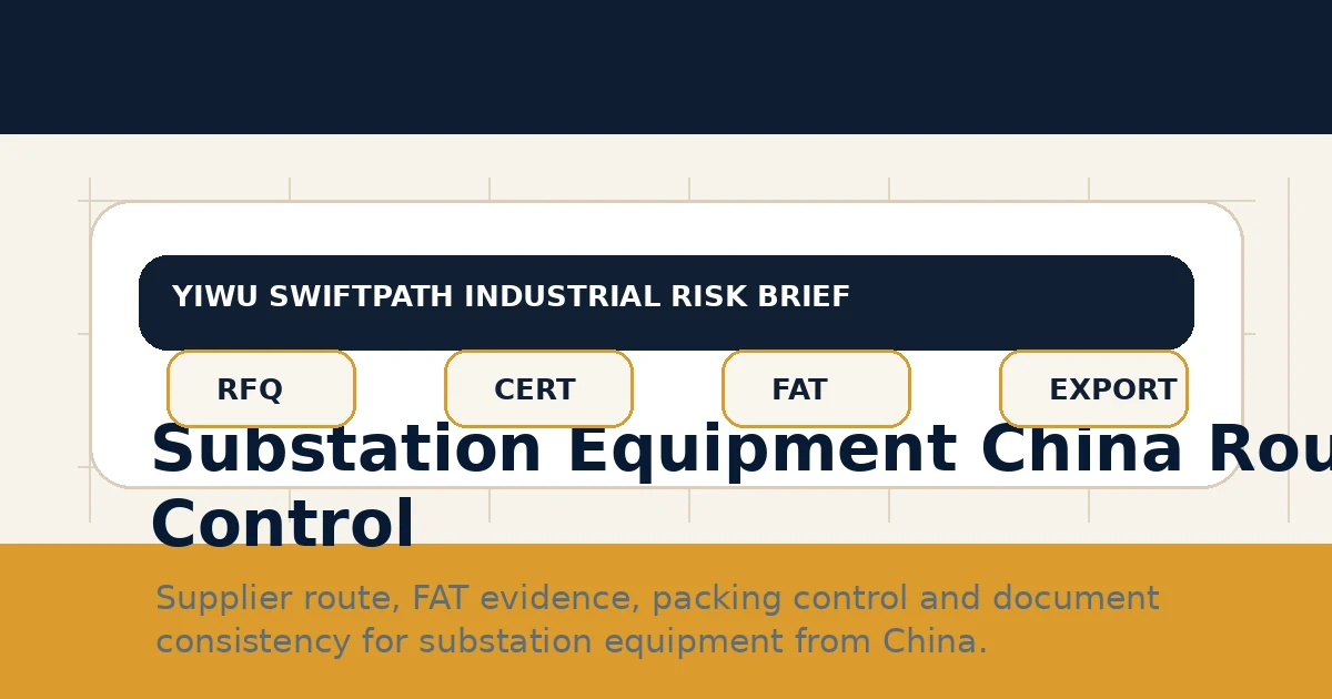 Substation Equipment China Route Control thumbnail for industrial buyer risk guide